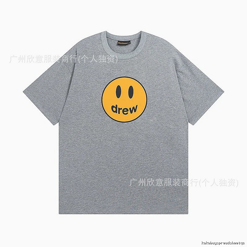 DREW Smiley Series Street Style Gray T-shirt