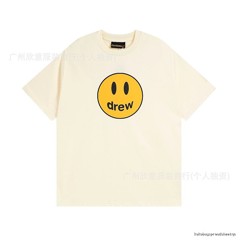 DREW Smiley Street Style Off-white Short Sleeve T-Shirt