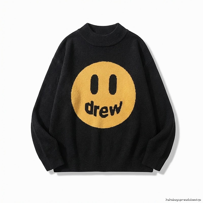 DREW Smiley Trend Brand Black Sweater