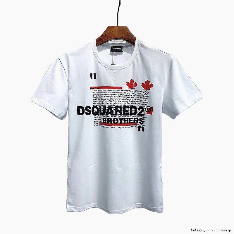 DSQUARED2 Maple Leaf Print Street Style White T-Shirt
