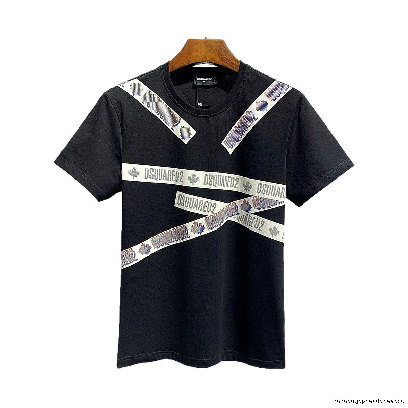 DSQUARED2 Webbing Street Style Black T-Shirt