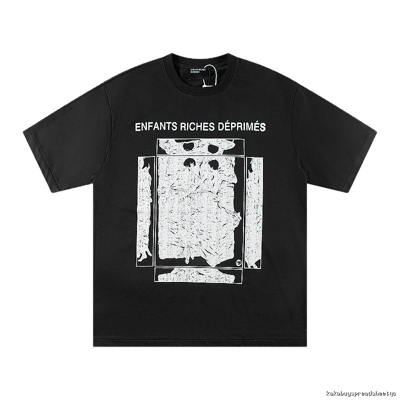 ERD Portrait Print Dark Style Black T-shirt