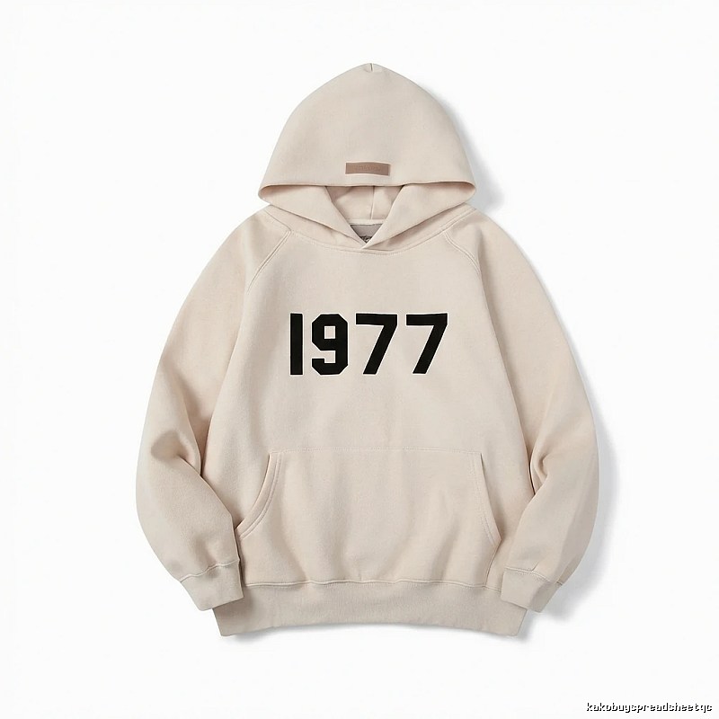ESSENTIALS 1977 Series Minimalist Style Beige Hoodie