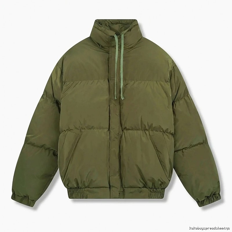 ESSENTIALS Minimalist Style Olive Green Cotton Jacket