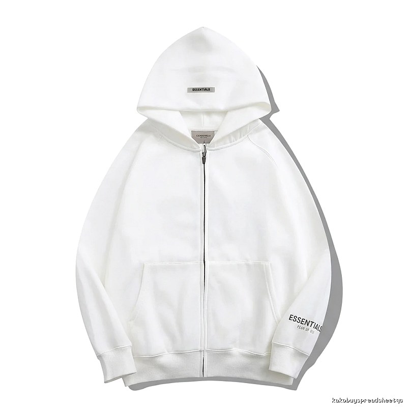 ESSENTIALS minimalist style white hoodie