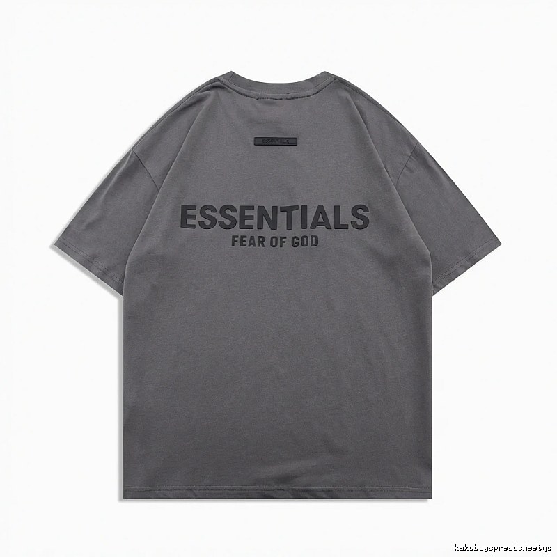ESSENTIALS Simple Grey Short-sleeve Shirt