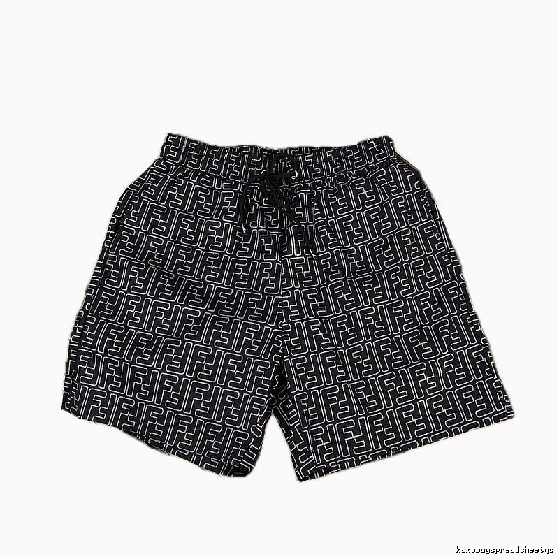 Fendi Double F Collection Vintage Monogram Style Black Shorts