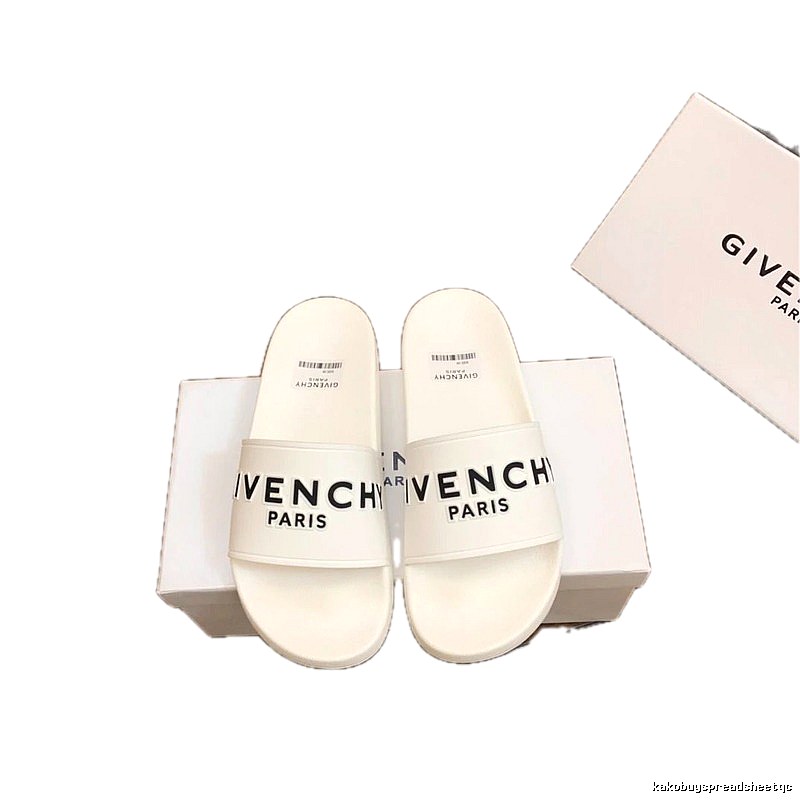 Givenchy Letter Print Minimalist Style White Slippers