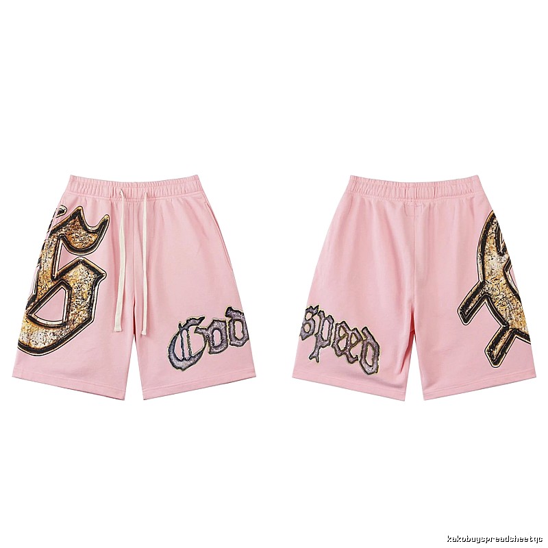 Godspeed Printed Vintage Style Pink Shorts