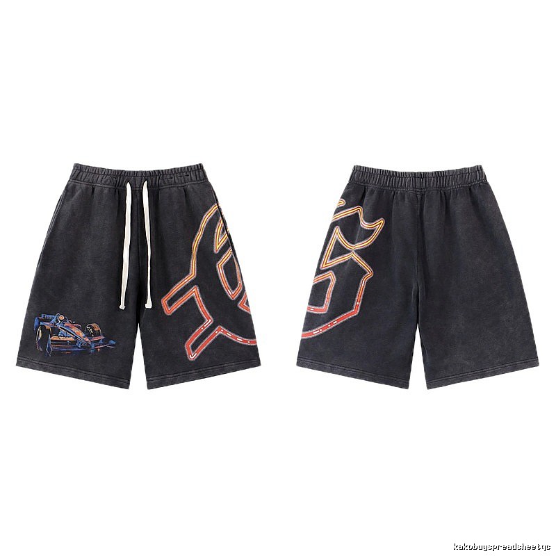 Godspeed Racing Print Street Style Charcoal Black Shorts