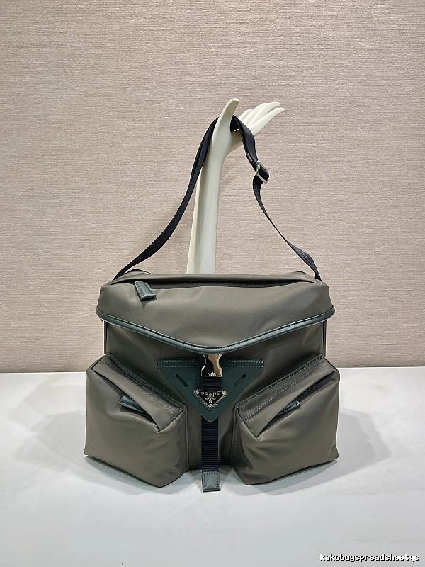 Gray Geometric Shoulder Bag Prada Shoulder Bag for Daily Rotation