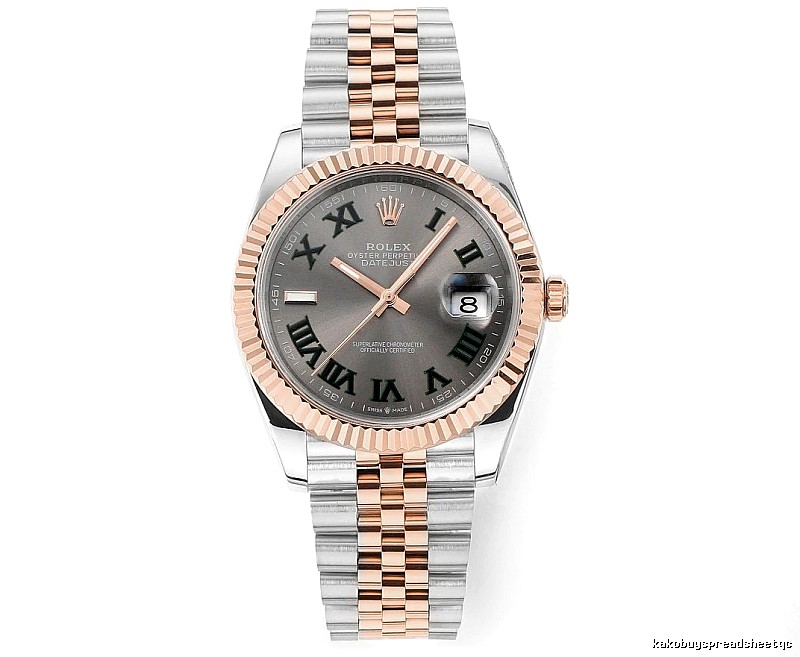 Gray Roman Dial Two-Tone Datejust Watch by Rolex - Occasion