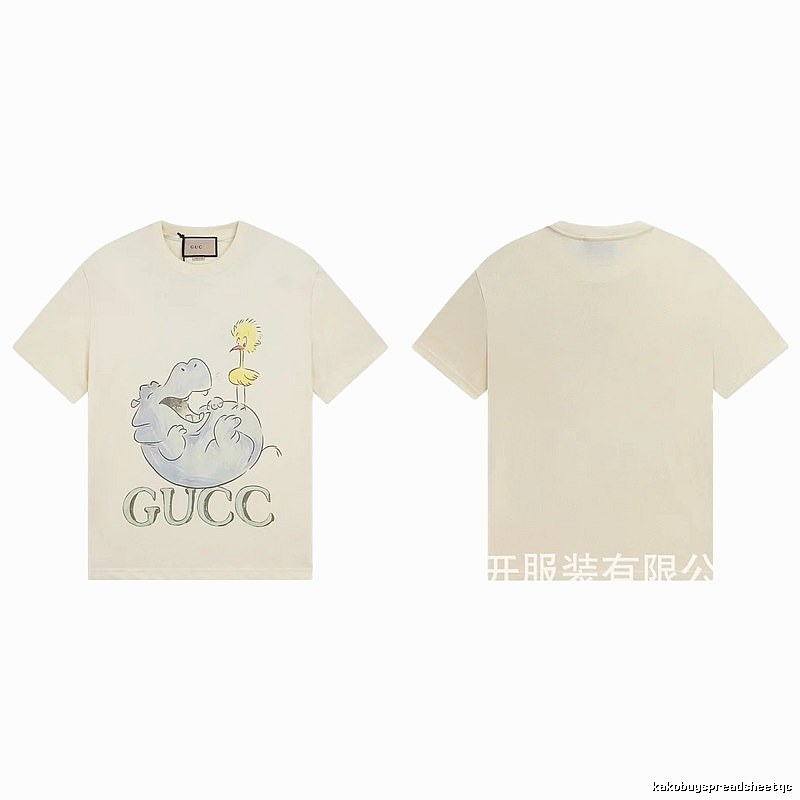Gucci Cartoon Hippo Casual Off-white T-shirt