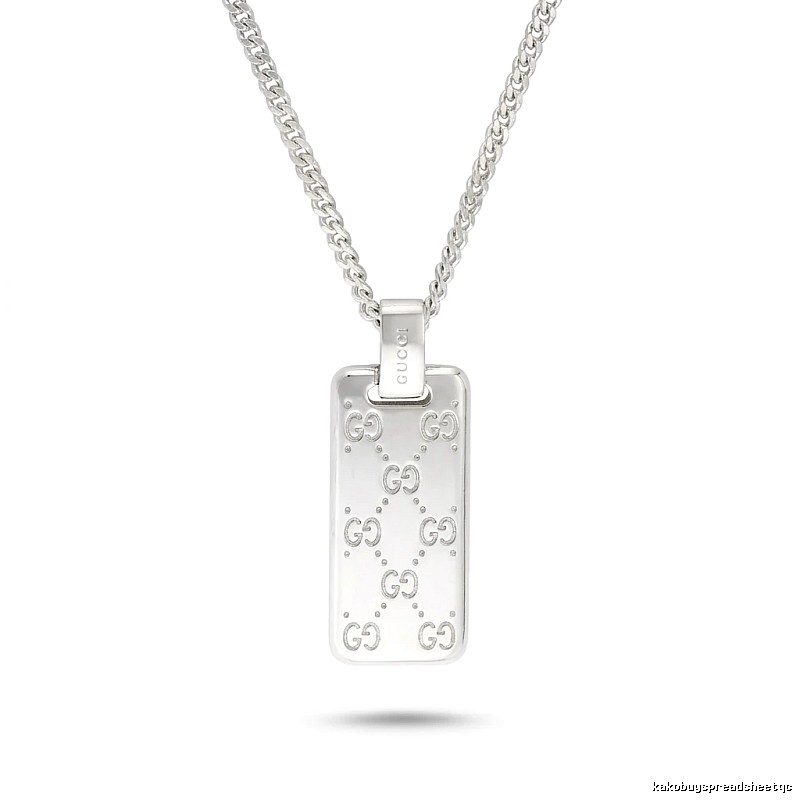 Gucci Double G Print Silver Necklace