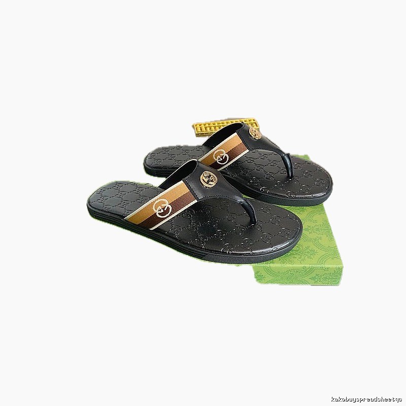 Gucci Double G Series Light Luxury Style Black Flip Flops