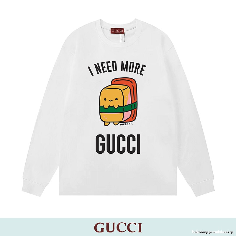 Gucci Long Sleeve Sweatshirt with White Long Sleeve Sweatshirt with
