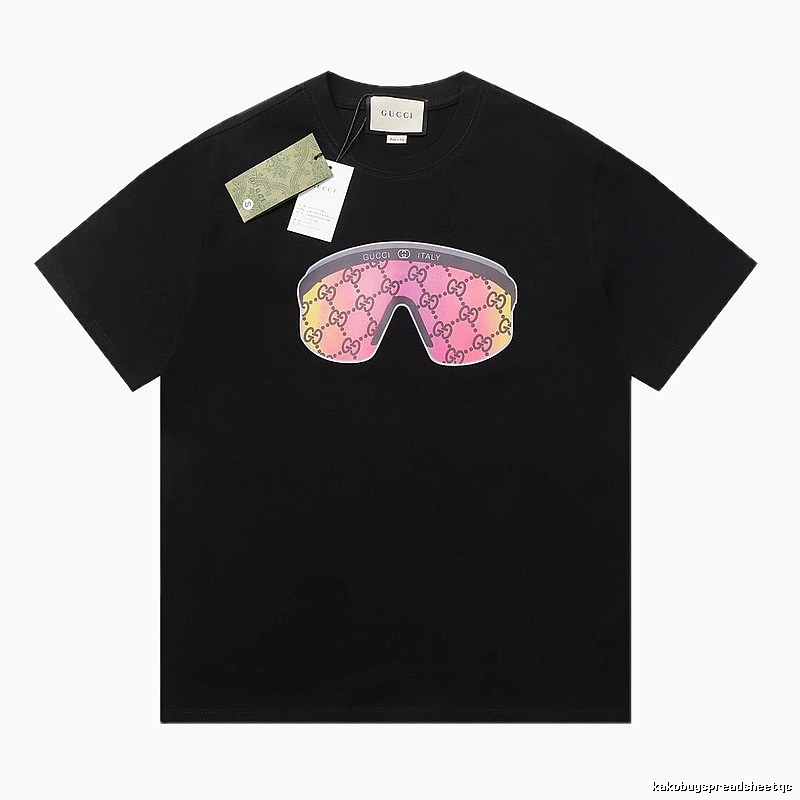 Gucci-printed fashionable black T-shirt