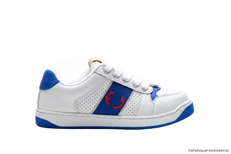 Gucci retro-style blue and white sports shoes