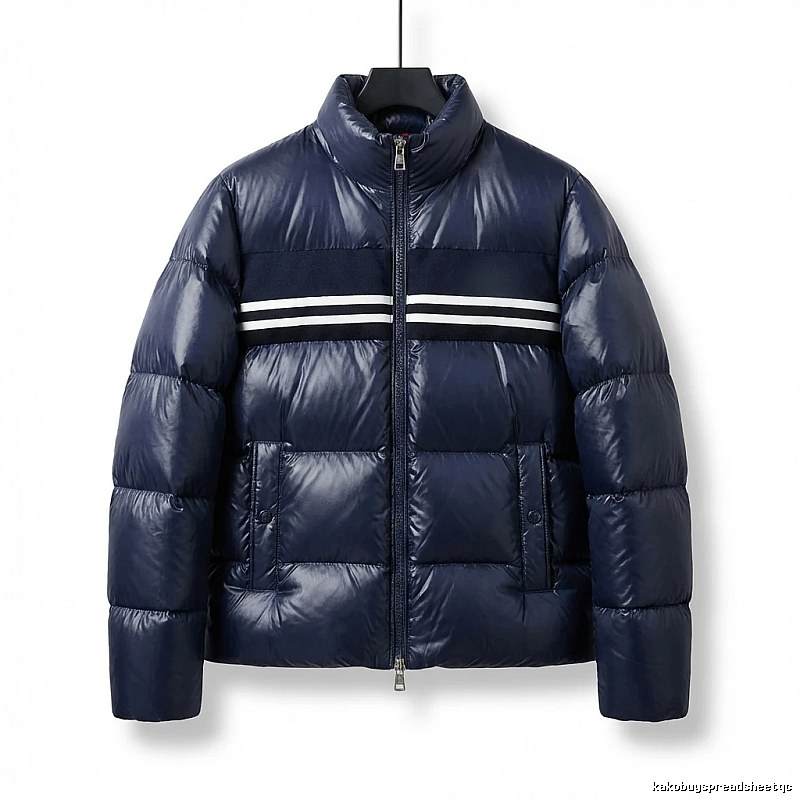 Gucci striped fashionable dark blue down jacket