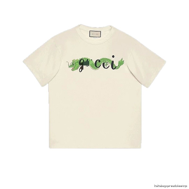 Gucci Year of the Dragon Collection Vintage Style Off-White Short Sleeve T-Shirt