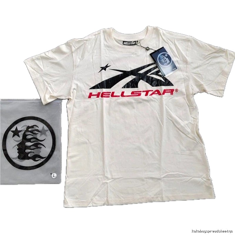 Hellstar Classic Print Street Style Off-white T-Shirt