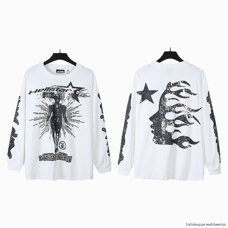 Hellstar dark style white long-sleeved shirt