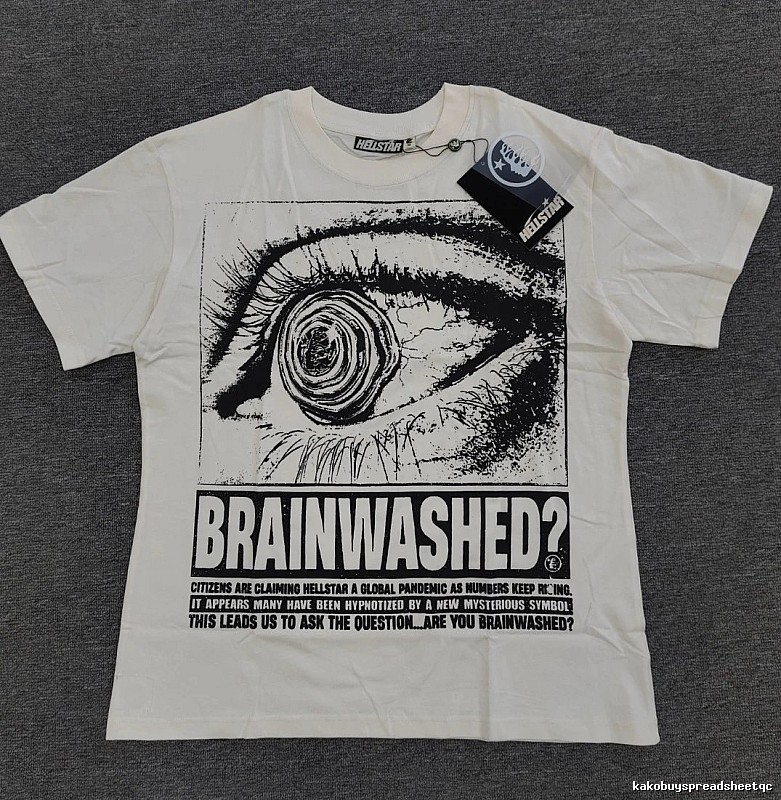 Hellstar Eye Print Street Style White T-Shirt