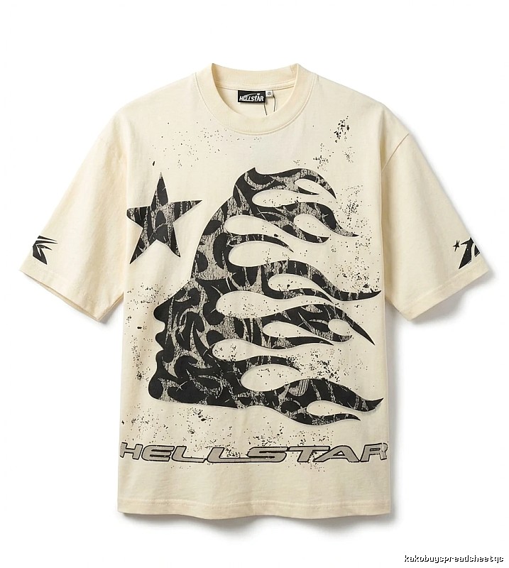 Hellstar Flame Wind Beige T-shirt