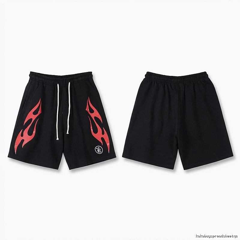 Hellstar Flame Wind Black Shorts