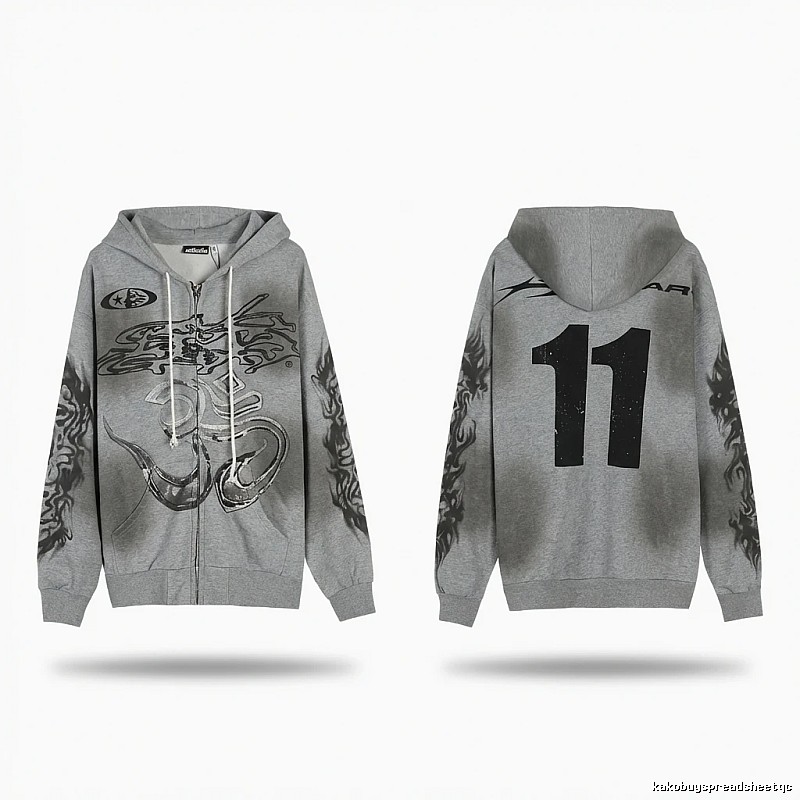 Hellstar Flame Wind Gray Sweatshirt