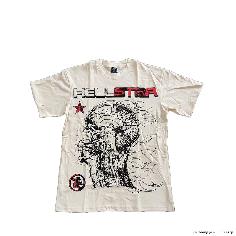 Hellstar Skeleton Print Street-style Off-white T-shirt