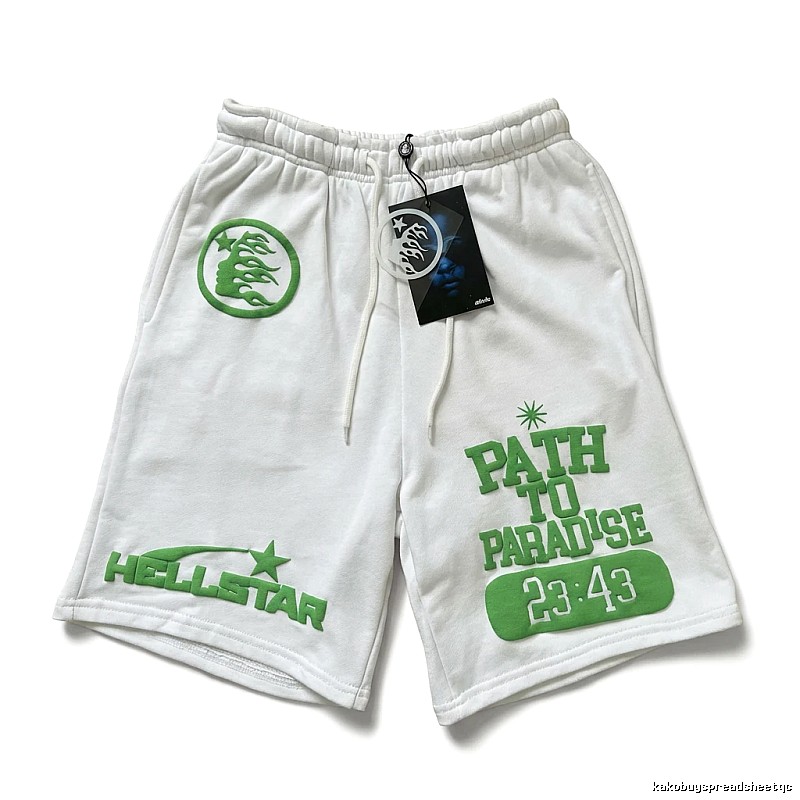 Hellstar trendy and cool style white shorts