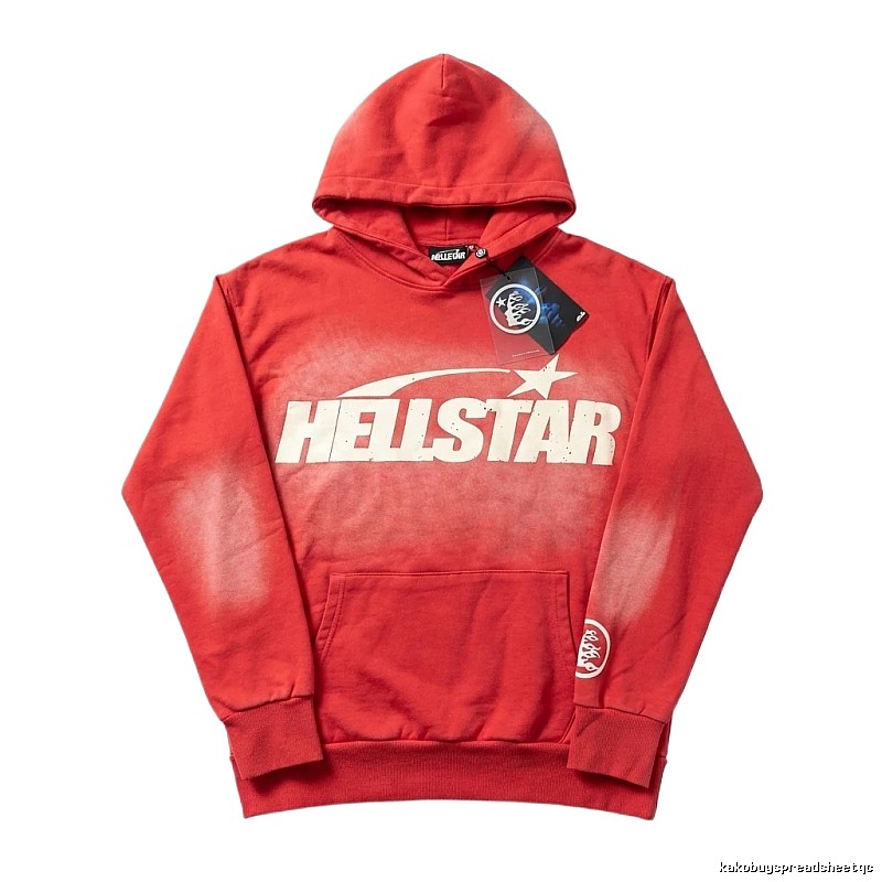 Hellstar trendy brand red hoodie