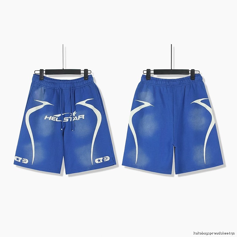 Hellstar trendy brand sporty blue shorts