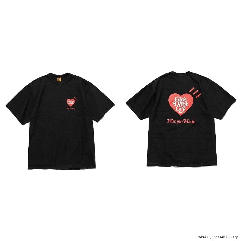 Human Made Summer Heart logo T-shirt Black Green Human with Bold Graphic
