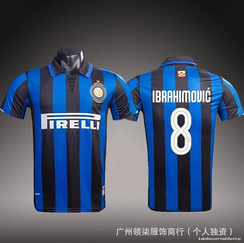 Inter Milan Patterned Brehme #3 soccer jersey Blue Black Striped with Polished Detail