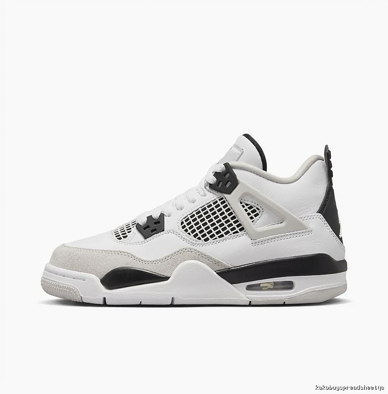 Jordan 4 black, white and grey trendy sneakers