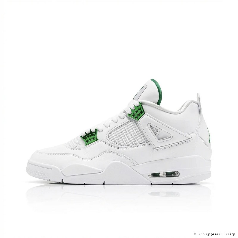 Jordan 4th generation trendy and cool style white-green shoes