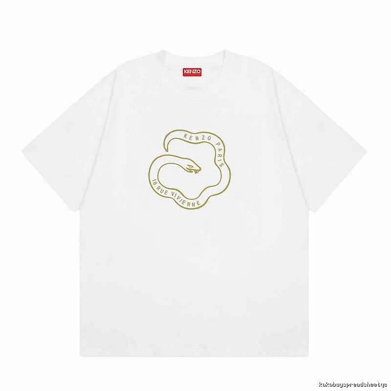 KENZO Spirit Snake Print Casual Style White T-Shirt