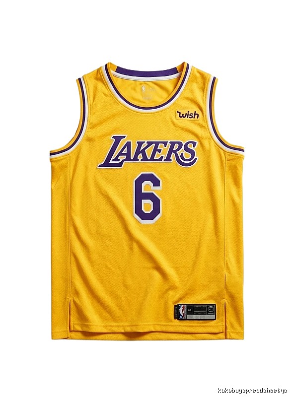LBJ's yellow basketball jersey of the Lakers