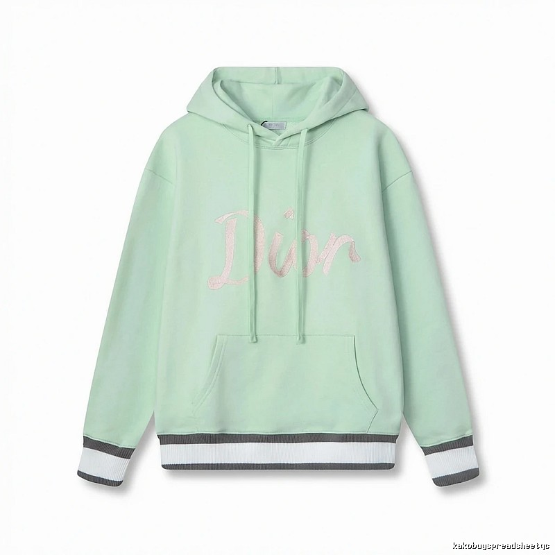 Light green hoodie with Dior letter print