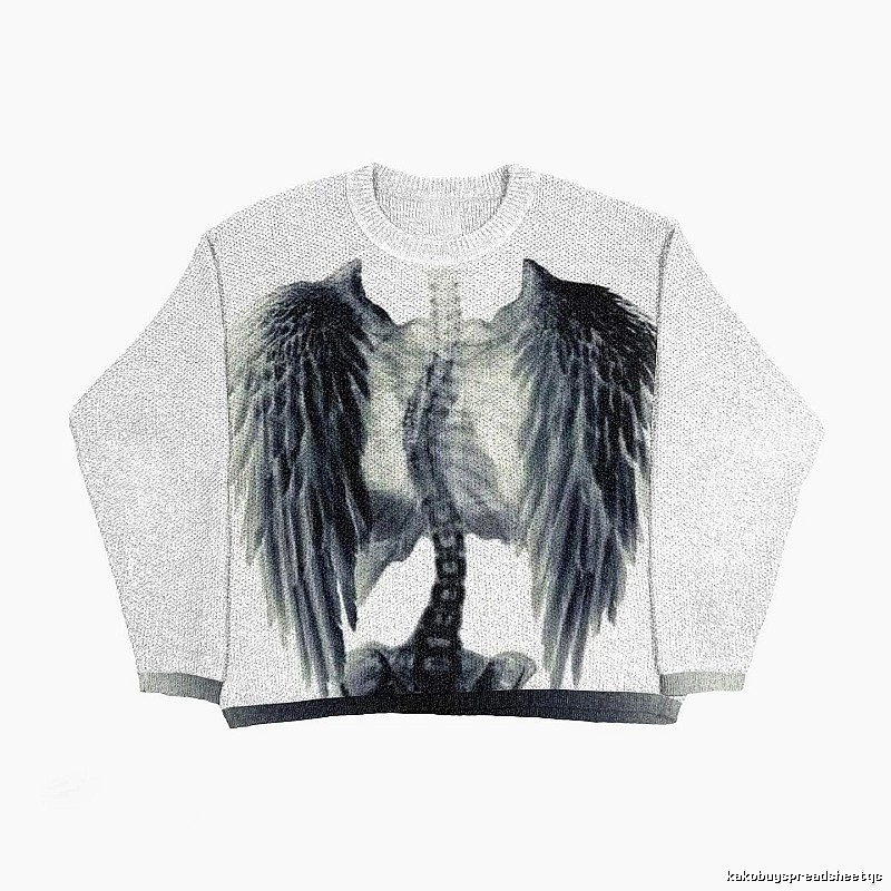 Logo Detail Anime graphic sweater Black Knit Top with Functional Detail