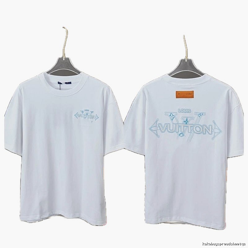 Louis Vuitton Embroidered Trendy-style White T-Shirt
