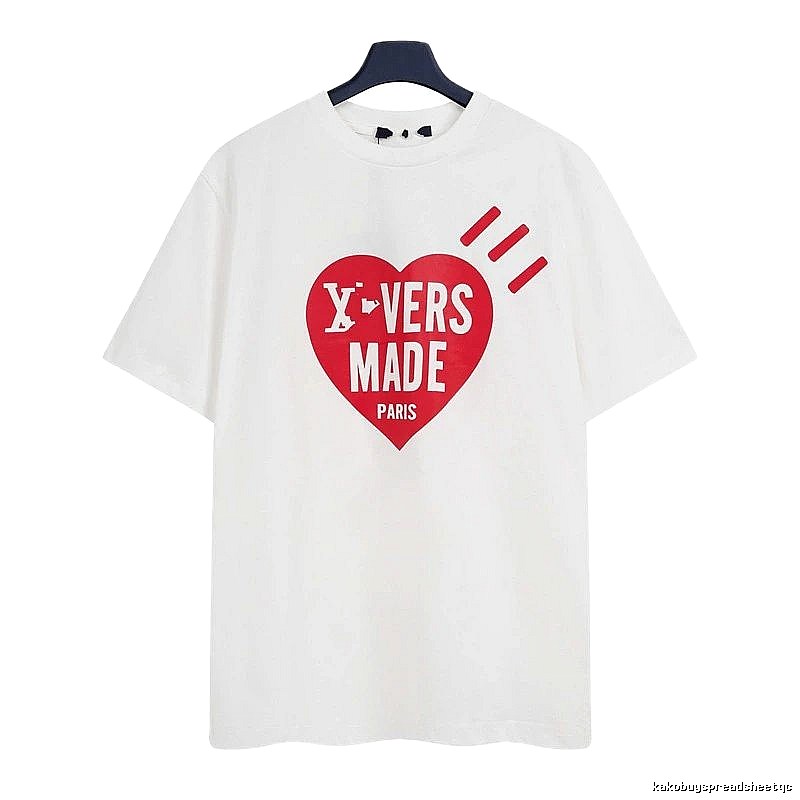 Louis Vuitton Heart Print Trendy Style White T-Shirt