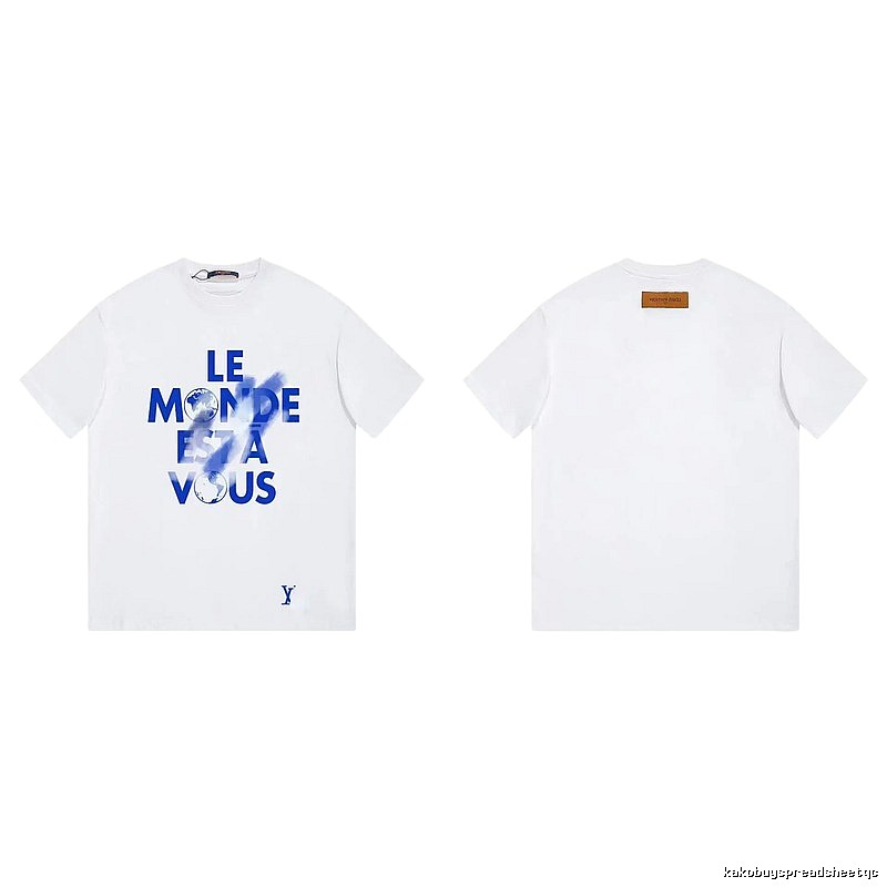 Louis Vuitton Letter Print Street Style White T-Shirt