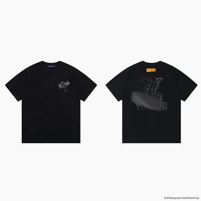 Louis Vuitton LV Printed Street Style Black T-Shirt