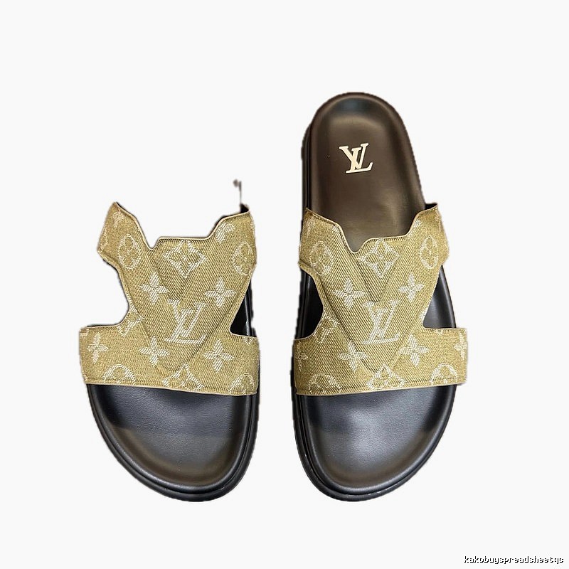 Louis Vuitton Monogram Casual Khaki Slides
