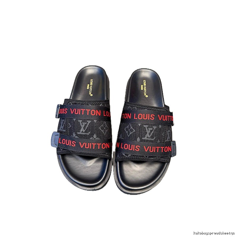 Louis Vuitton Monogram Casual Style Black Slides