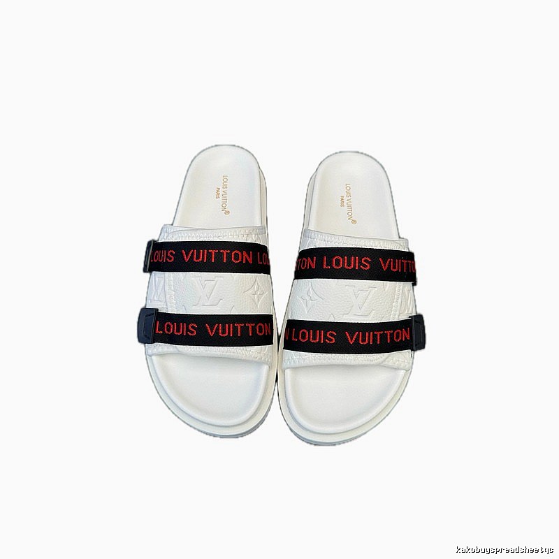 Louis Vuitton Monogram Light Luxury Street Style White Slippers