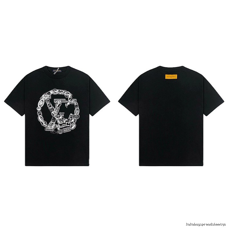 Louis Vuitton Printed Trendy Style Black Short-sleeve T-shirt
